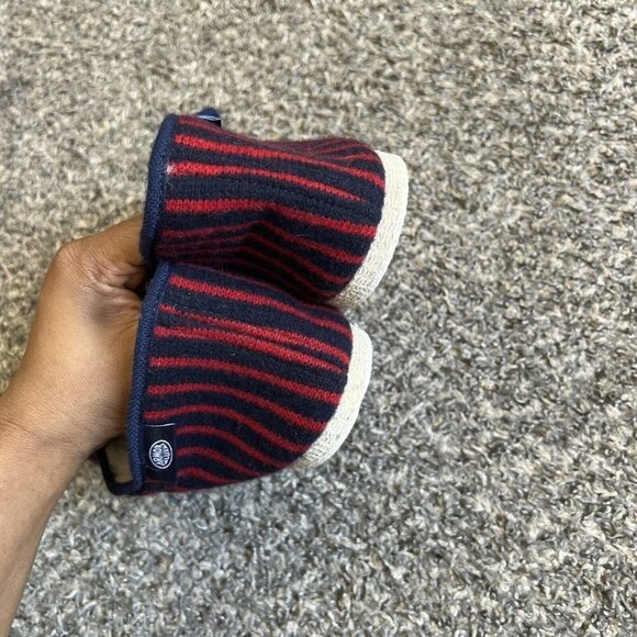 ARMOR LUX Men’s Hand Made WOOL SLIPPERS Red Blue Striped  Size 10 - Picture 4 of 6